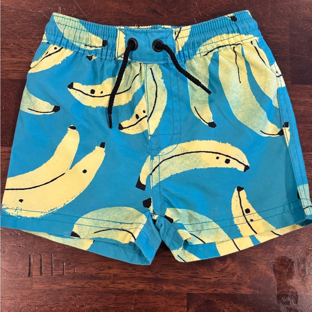 Tea Collection Baby Swim Trunks in Bananafana 6-9 Months